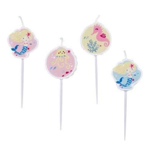 Picture of BE A MERMAID MINI FIGURE CANDLES- 4PK